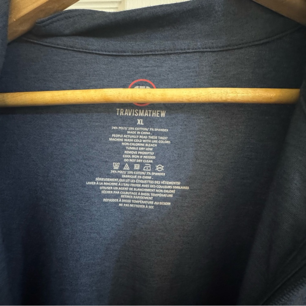 Travis Mathew Mens Blue 1/4 Zip Long Sleeve Embroidered Corona Hard Seltzer XL - Picture 7 of 7